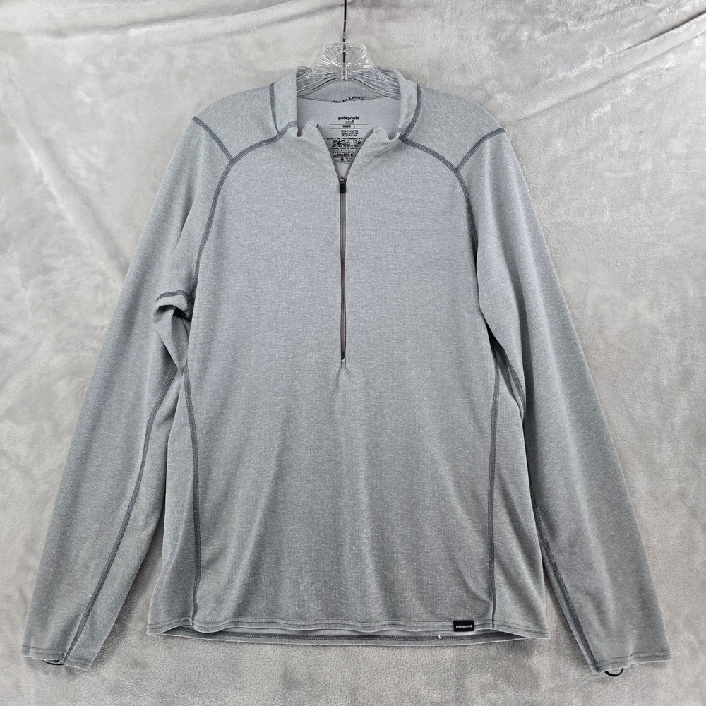 Patagonia Capilene 2 Lightweight Mens L Gray Quarter Zip Pullover Baselayer